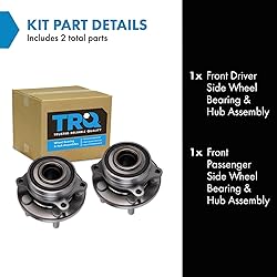 TRQ 2 Piece Front Wheel Bearing & Hub Assembly Set