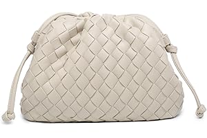 BRYCTSISEN Woven Clutch Purse for Women Fashion Small Square Handbag Vintage Premium Bag PU Leather Handmade Bag