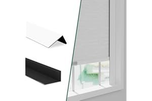 Bliwans Light Blocking Strips for Window Shades and Blinds, 100% Blackout PVC Side Tracks Light Blocker for Blinds, Window Light Blocker for Bedroom(White, 58", 2PCS)