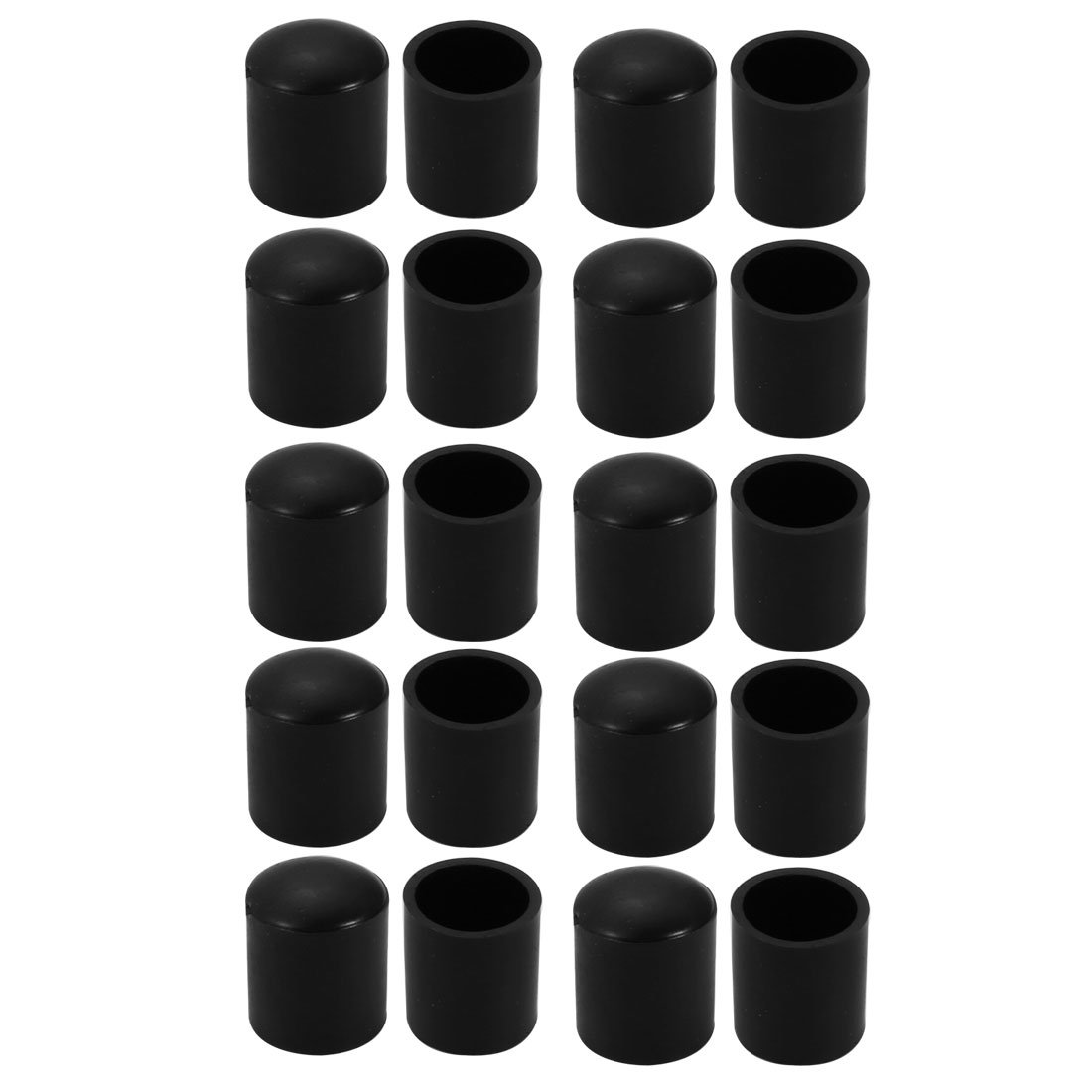 sourcingmap 10m Inner Diameter Chair Leg Floor Protectors Table Feet Tips Covers Caps 20pcs