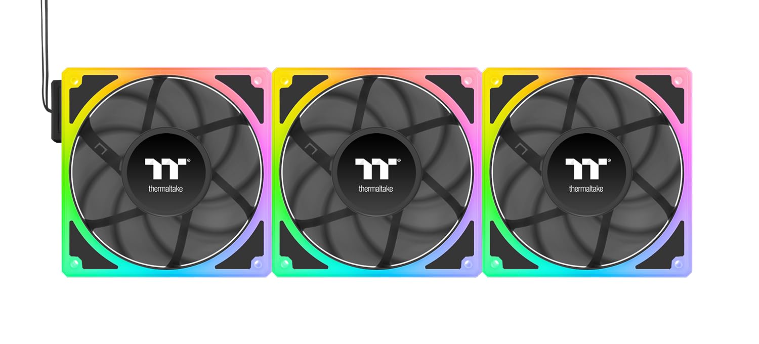 Thermaltake TOUGHFAN EX 120 ARGB Sync (3er-Pack) | PWM-Lüfter für PC | MagForce 2.0 mit magnetischer Kettenverbindung | LCP-Flügel und ARGB-Lichtrahmen | Black