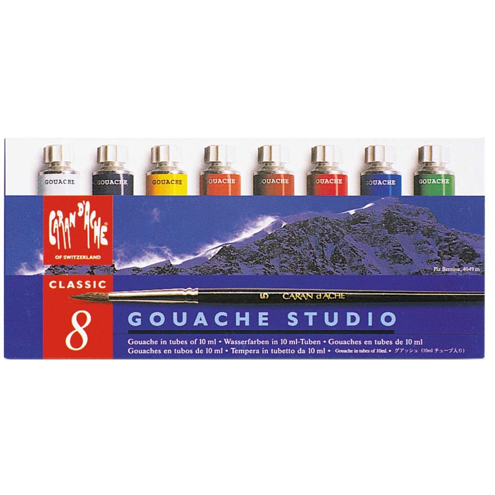 Caran d'Ache Gouache Studio 9 Pieces, Multi-Coloured, Plain, Pack of 1