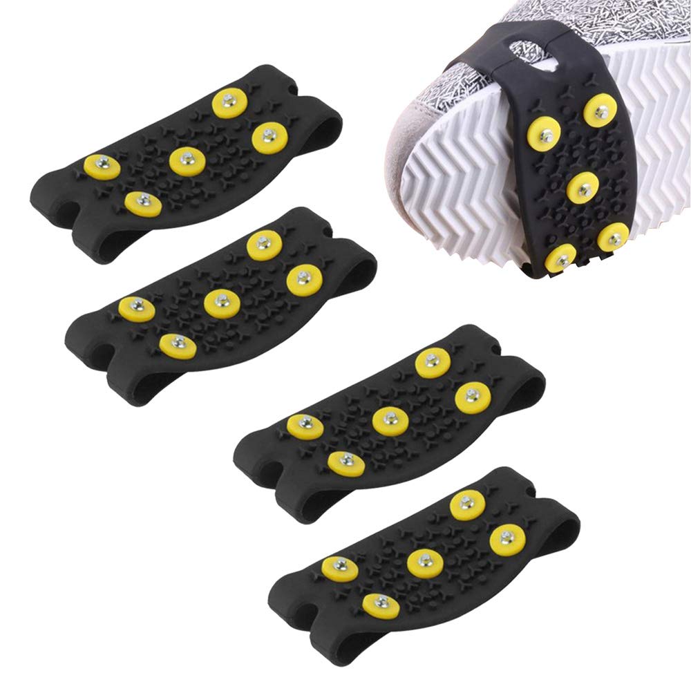 Golden Apple 2Pairs Anti Slip Mountaineering Climbing Crampon Spikes Shoes Ice Gripper Shoes Covers