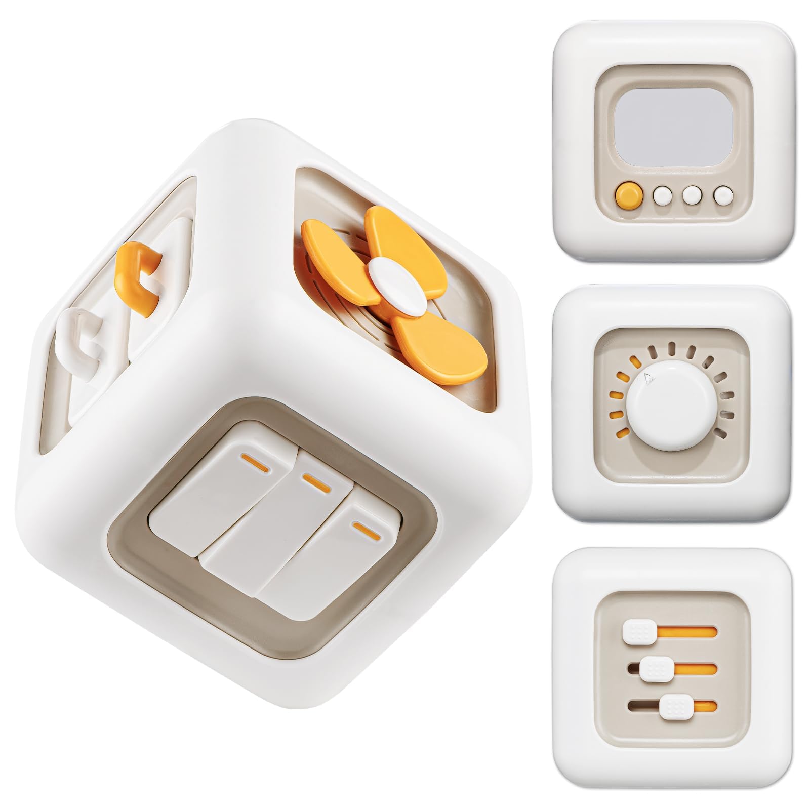 lerrbo Sensory Toys for Toddler 6M+|Travel Toy for Baby|Busy Activity Cube for Fine Motor Skill Learning|Birthday Gift for 1 Year Old(1 PCS)