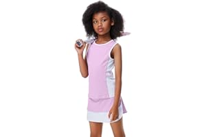 LIONJIE Girls Tennis Golf Dress Outfit Sleeveless Tank Top and Skorts Sets Sport Skirt with Shorts Pockets 3-12Y