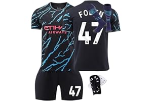 FZQTS Manchester Home Away Kids Soccer Jersey Kit Shorts Socks Knee pads Set Youth Sizes For Boys Girls Adults