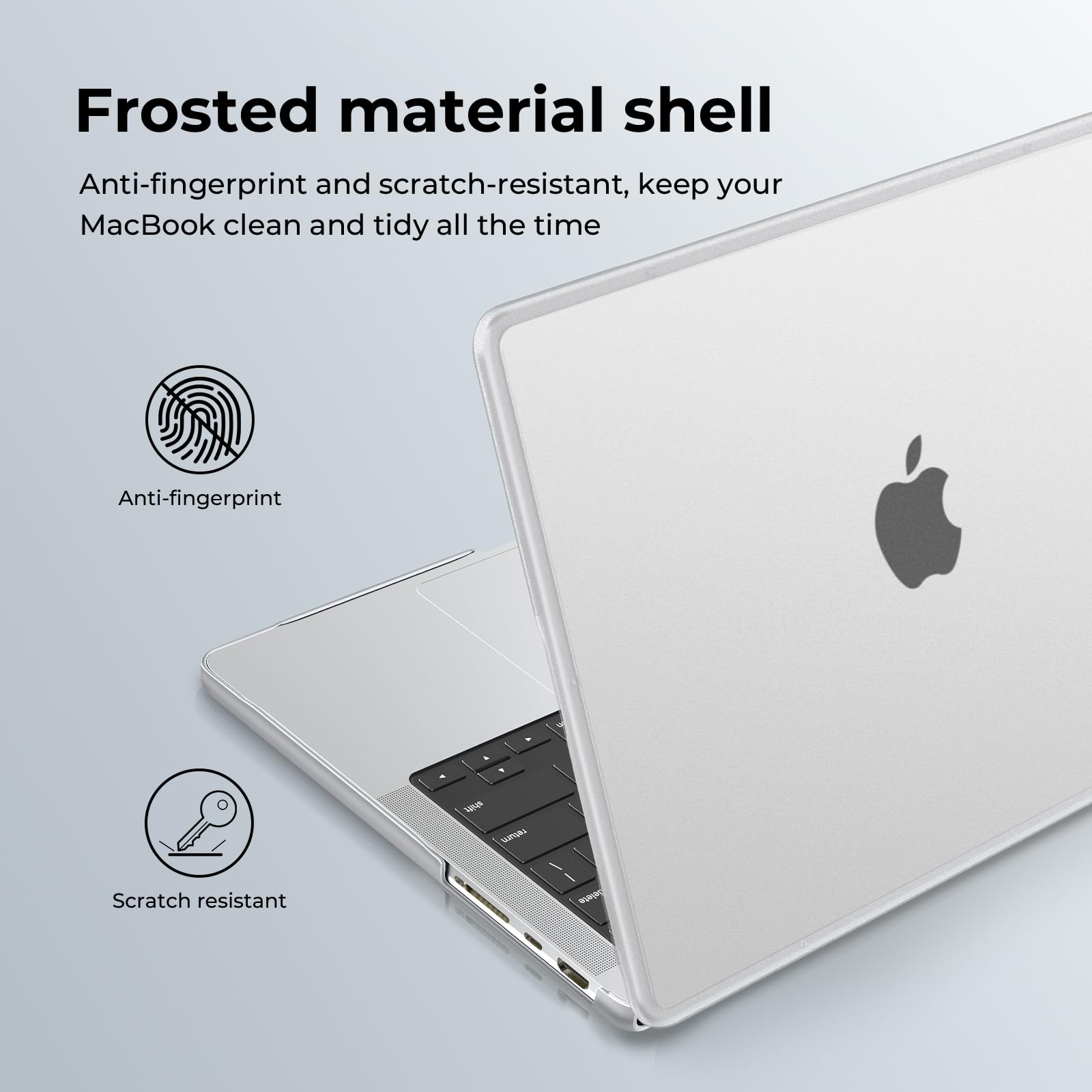 BlueSwan Anti-Cracking Hard Shell Case Compatible with MacBook Pro 14-inch 2025 2024-2021 Release M4 M3 M2 M1 Pro/Max Chip, Anti-Fingerprint Soft TPU Bumper, Frosted White