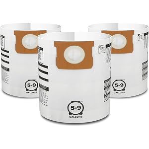 Shop-Vac 9066133 Disposable Filter Bags, 5-9 Gallon, 3-Pack