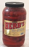 Herbs RED HOT Pickled Sausage (1 Gal. Jar) 39 Count Beef & Chicken No Pork ( From Jersey Candy Company)