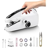 Handheld Sewing Machine, Mini Portable Hand Held Sewing Machine for Beginners Adult Hand Stitching Machine for Fabrics Clothes Quick Repairs DIY Home Travel