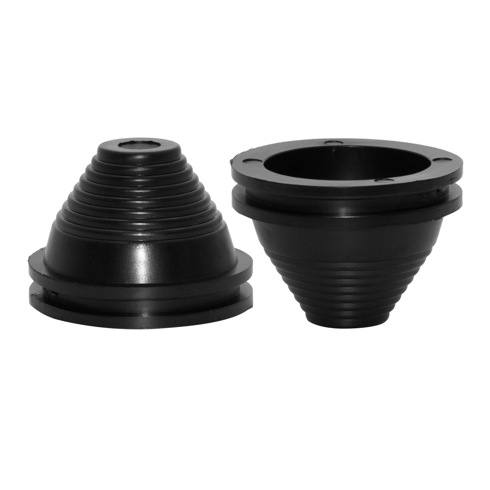 Flyshop Black 65mm 2-9/16" Tower Shaped Grommet, 55mm 2-11/64" ID, Drill Hole Plug Synthetic Rubber Grommets Wire Protection, 4-Pack (Size 55mm x 65mm)