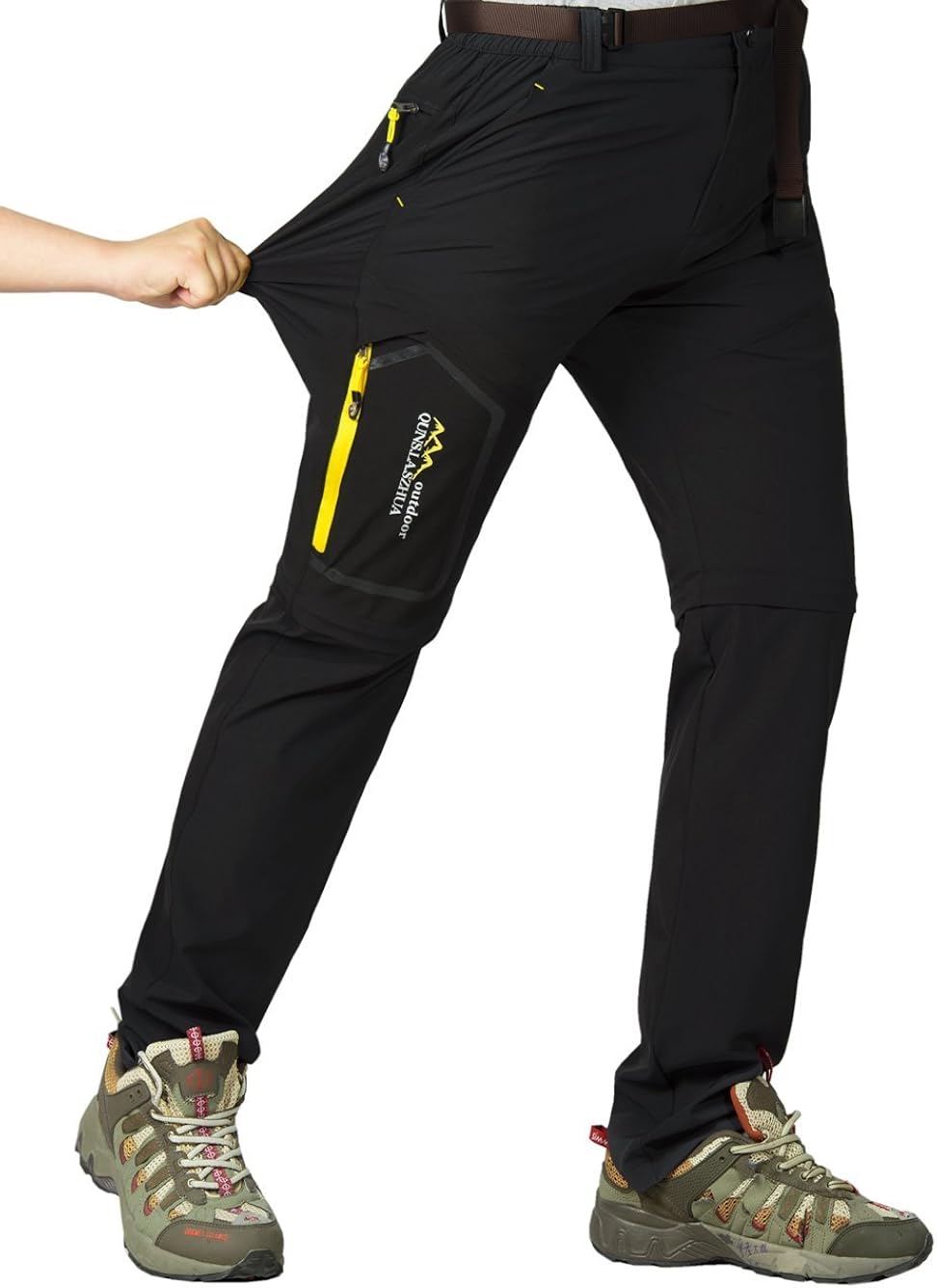Srizgo Hiking Trousers Mens Walking Trousers with Belt Zip Off