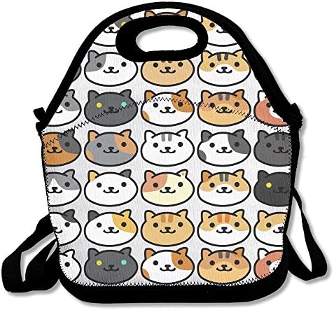 Dogs Of Various Expressions Cute Reusable Cotton Lunch Bag Insulated Lunch Tote Bags Bento Cooler Bag