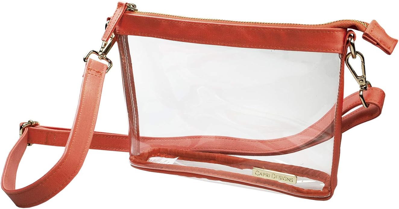 Capri Designs Clear Crossbody Bag, Transparent Stadium Approved Purse