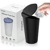 BMZX Car Trash Can with Lid Small Cup Holder Door Pocket Garbage Can Bin Trash Container Fits Auto Home Office, Black 1 Pack