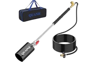 QUANIE Propane Torch Weed Burner Kit,Blow Torch High Heat Output with Storage Bag,Heavy Duty Flamethrower with Self Igniter and 10FT Hose Hose for Weeding,Roof Asphalt,Ice Snow,Road Marking,Charcoal
