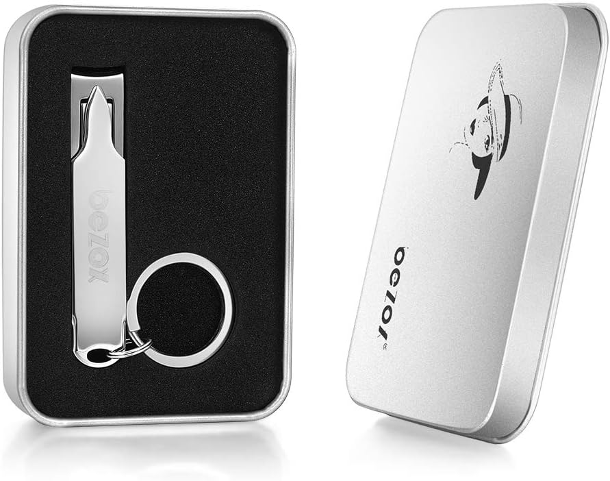 BEZOX Swiss Army Nail Clippers With Nail File- Fingernail And Toenail Clipper Cutter With Key Ring Stainless Steel Sharp Sturdy Trimmer For Men And Women