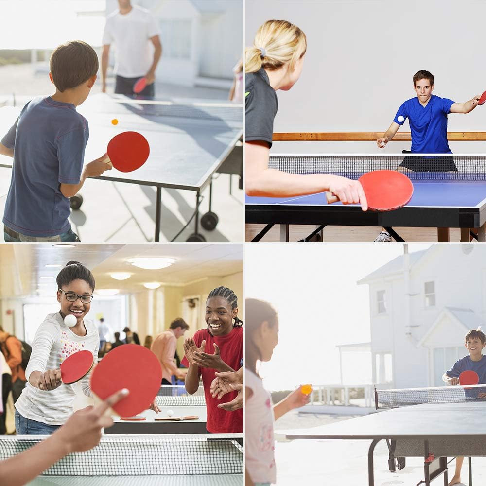FBSPORT Ping Pong Paddle Set, Portable Table Tennis Set with Retractable Net, 2 Rackets, 6 Balls and Carry Bag for Children Adult Indoor/Outdoor Games, Black : Sports & Outdoors