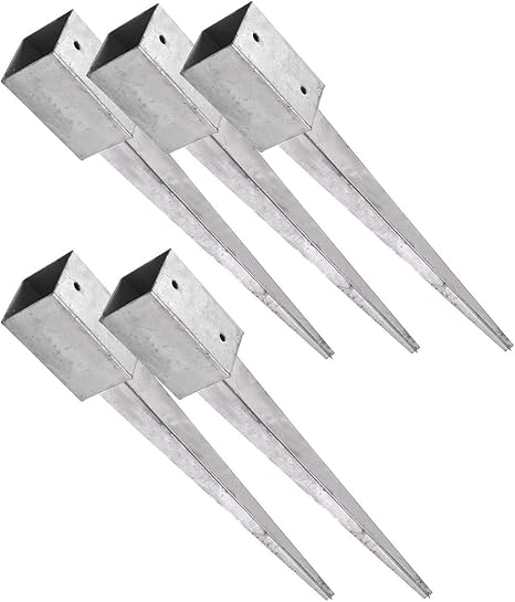 Pfostenträger-Set: 5x Bodeneinschlaganker verzinkt für 9x9 cm Pfosten