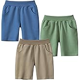 GFQLONG Toddler Boys 3 Pack Cotton Sport Jogger Shorts,Kids Summer Solid Active Short Pants