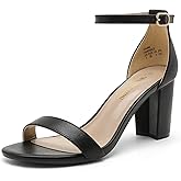DREAM PAIRS Women's Chunk Low Heel Pump Sandals