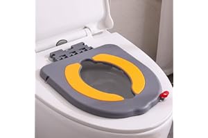DIJIAMEIYA Portable Potty Training Seatï Upgraded Non-Slip-Anti pinch buttocks, No need to disassemble and install every time, saving a lot of time for Toddlers & Kids, Suitable for multi shaped toilets (Gray)