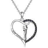 AXOMY Hug Couples Necklace 925 Sterling Silver Heart Hugging Pendant Couple Jewelry Gifts for Women Wife Couple