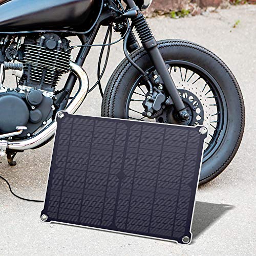 SUAOKI 12V Solar Car Battery Charger, 16W Trickle Solar Panel Charger, Portable and Waterproof Solar Battery Maintainer, Suitable for Motorcycle RV Boat Marine Snowmobile Tractor ATV Marine Trailer - Thumbnail 6