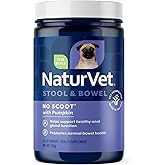 NaturVet - No Scoot for Dogs - Plus Pumpkin - Supports Healthy Anal Gland & Bowel Function - Enhanced with Beet Pulp & Psyllium Husk (5.4oz Powder)