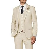 MOGU Mens 3 Piece Suit Slim Fit Tuxedo Groomsmen Suits for Wedding Formal Business Jacket Vest Pants