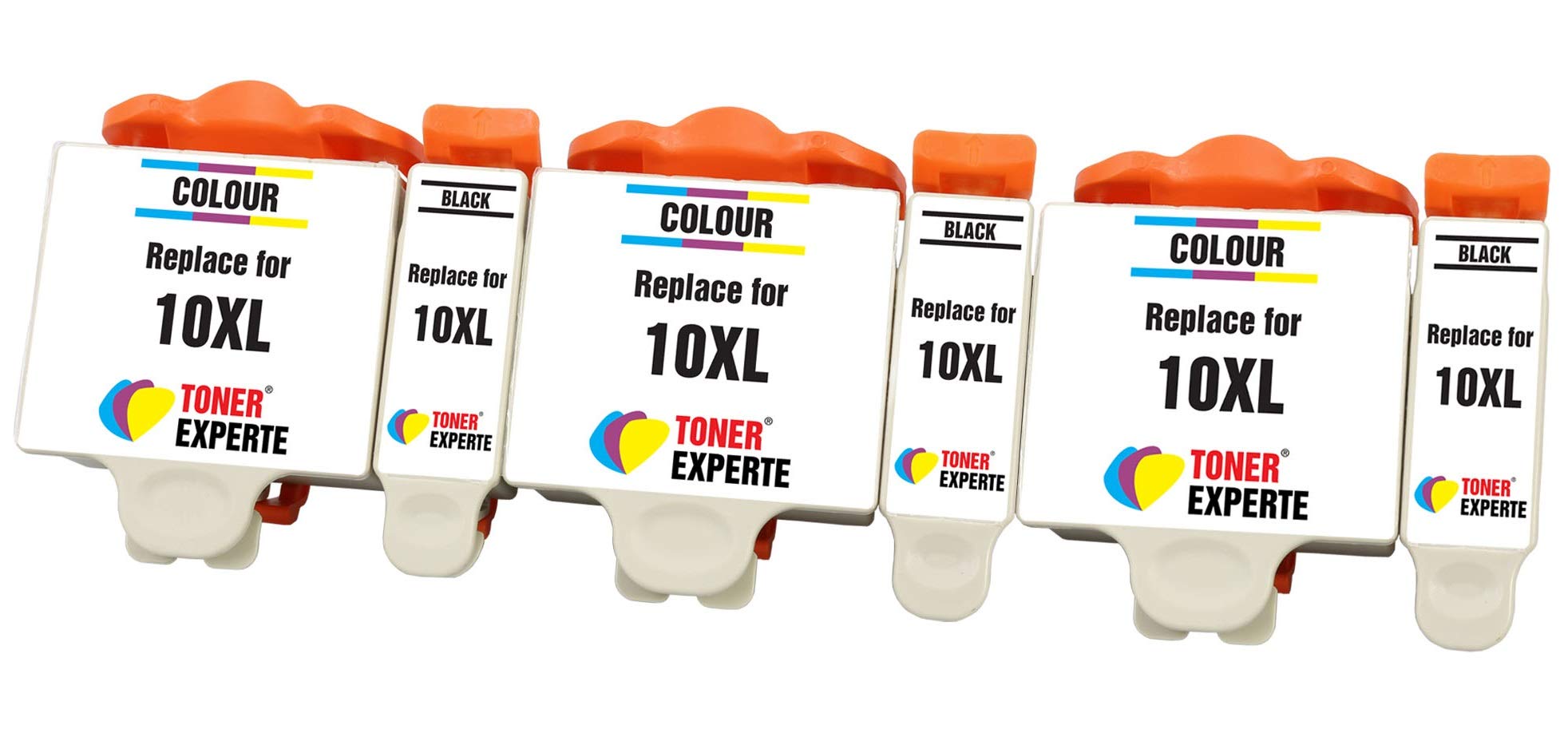 TONER EXPERTE® 6 XL (3 SETS) Compatible Ink Cartridges Replacement for Kodak 10XL (10B 10C) ESP 3 5 7 9 3250 5100 5210 5250 5300 5500 6100 6150 7200 7250 9200 9250 Hero 6.1 7.1 9.1 | High Capacity