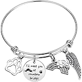 Pet Memorial Gifts Engraved Bracelet I’ll Meet You at Rainbow Bridge Bracelet Loss of Pet Bracelet Dog Sympathy Gifts Dog Memorial Jewelry Pet Loss Gift Pet Sympathy Gift