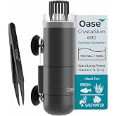 OASE CrystalSkim 600 Surface Skimmer for Freshwater and Marine Aquariums &ndash; Compact Internal Filter for Film Oil and Debris Removal, Quiet, Adjustable Flow, Shrimp-Safe, for Tanks up to 160 Gal / 600 L