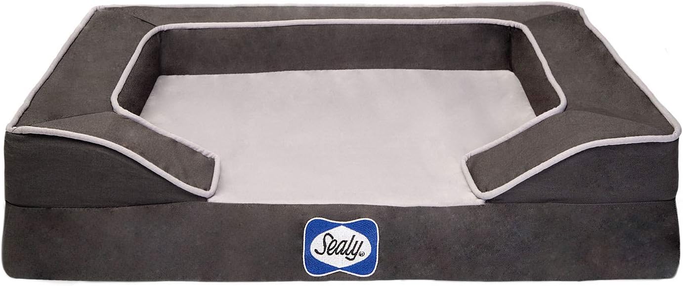 Sealy Dog Bed with Quad Layer Technology, Small, Modern Gray : Pet Beds : Pet Supplies