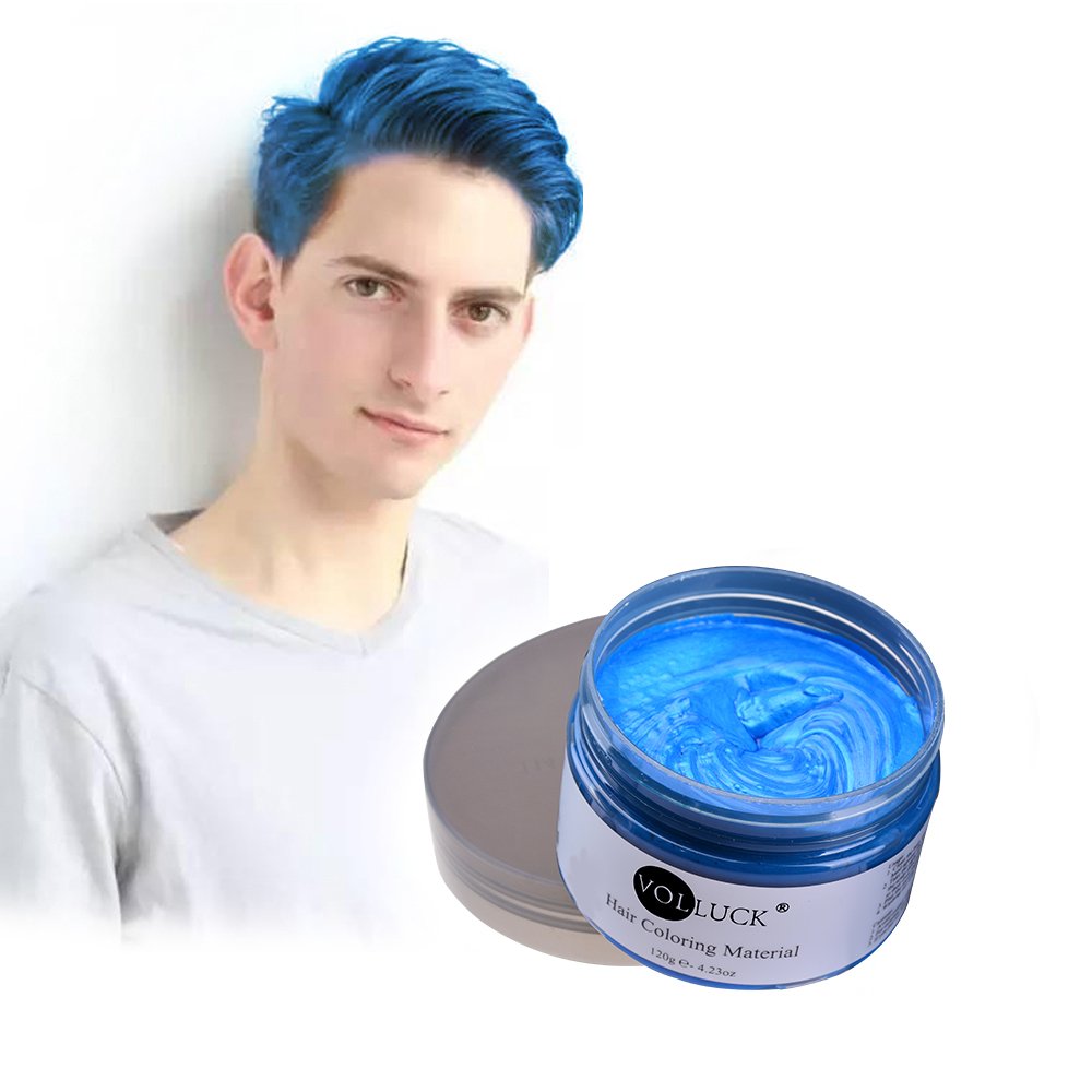 Amazon Com Volluck Blue Colored Hair Wax Pomades 4 23 Oz