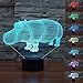 SUPERNIUDB 3D Hippo Night Light LED USB 7 Color Change LED Table Lamp Xmas Toy Gift
