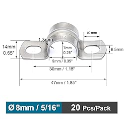 FamlTol 20 pcs 5/16" Conduit Clamp Two Hole U