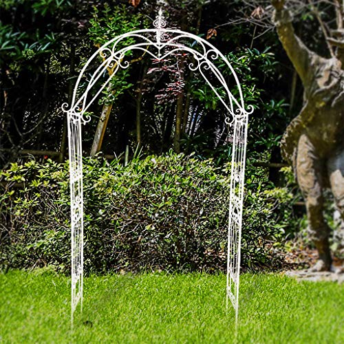 AAQQ Weißer Gartenbogen, Dekorativer Rosenbogen aus Metall, Starke Röhrenförmige Gartenlaube für Rosen… – Bild 3