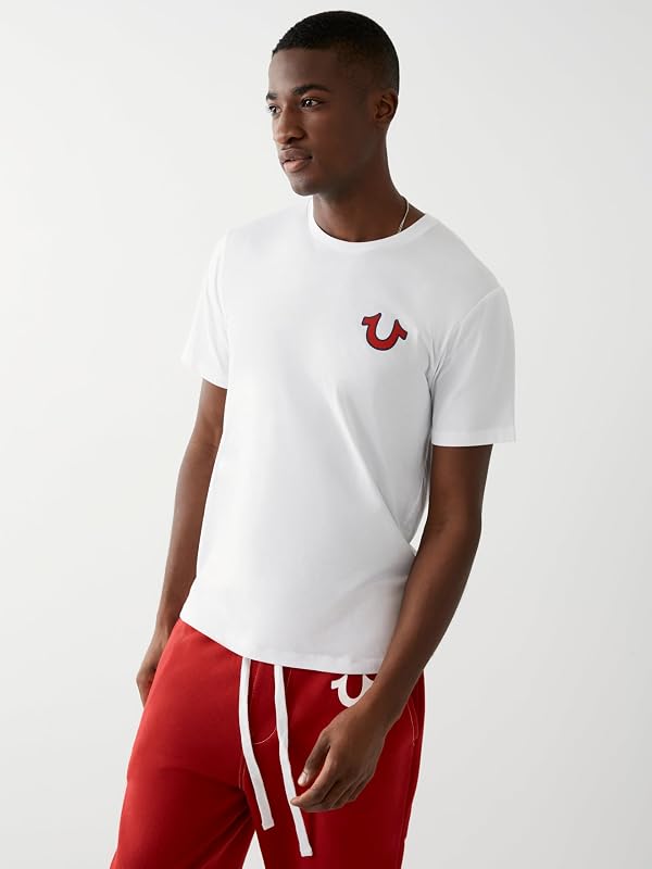 Buddha Logo Short Sleeve Tee, T-Shirt Homme, White, Large