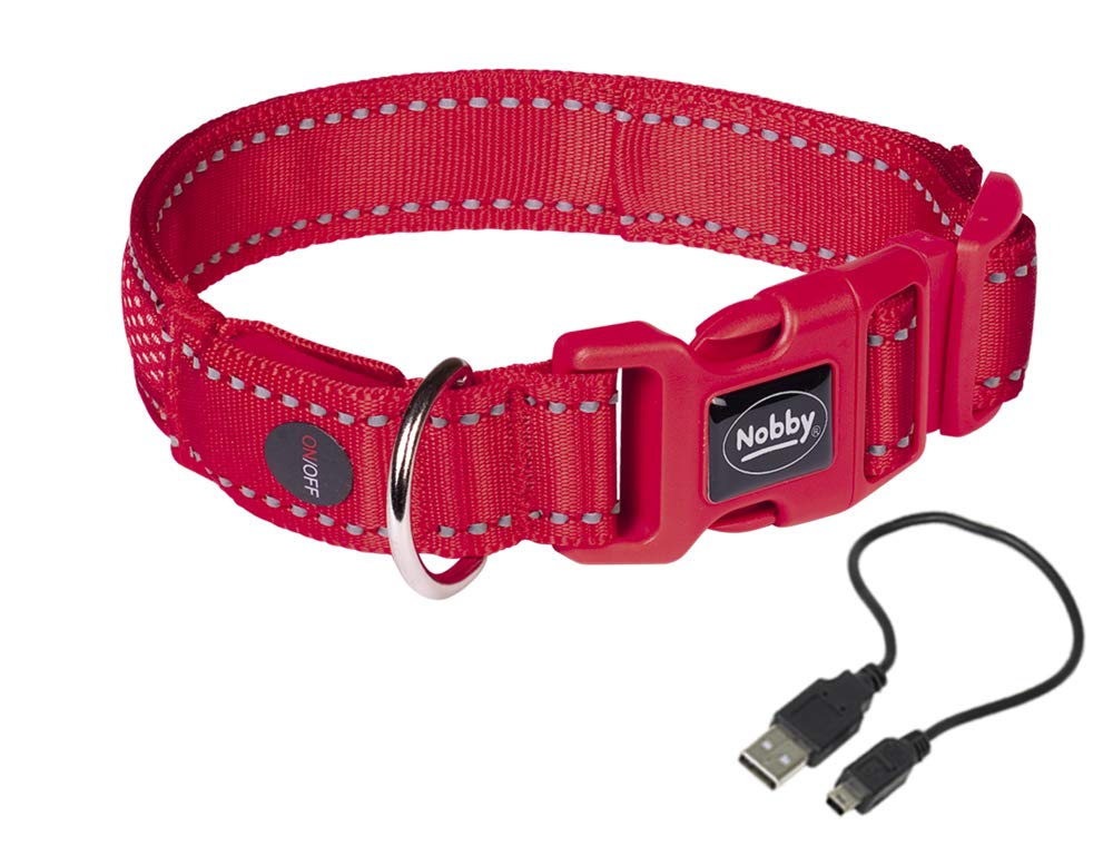 Nobby Flash Mesh LED Safety Collar Red Medium