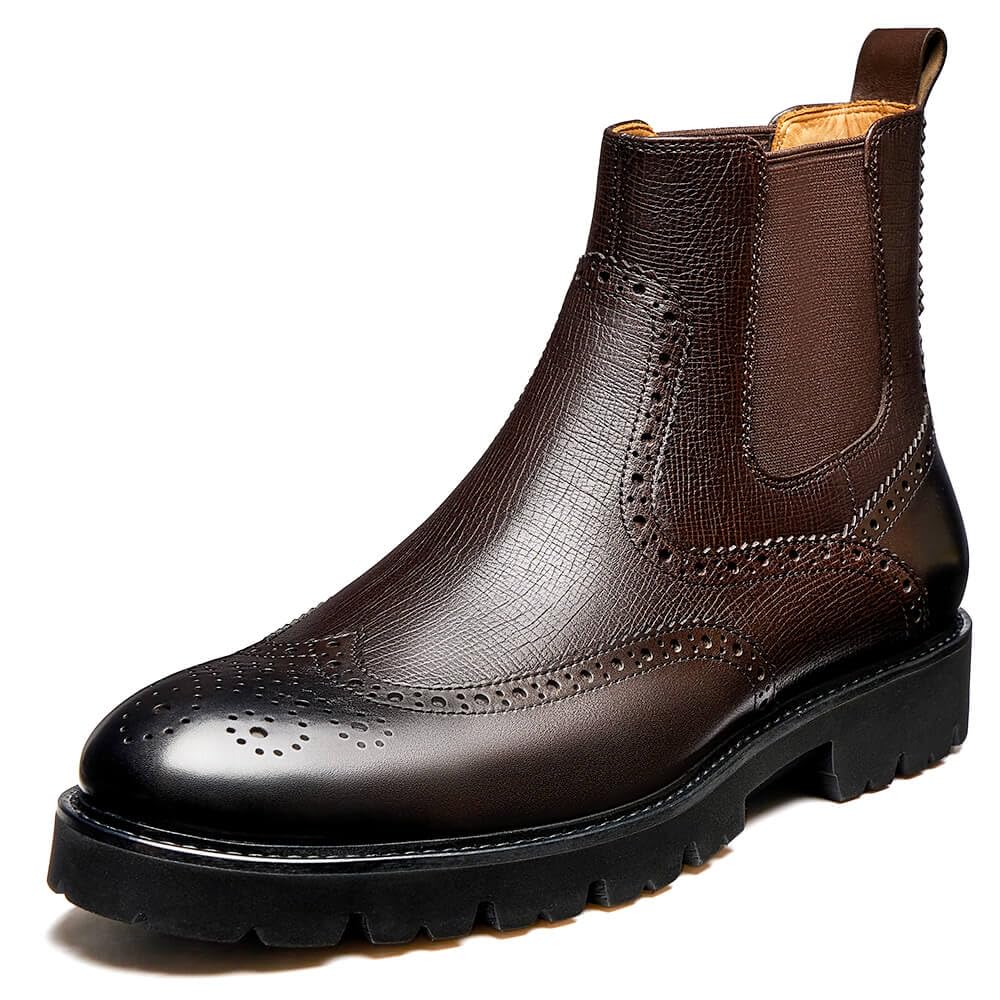 Mua Men's Chelsea Boots Genuine Leather Dress Boots for Men Wingtip