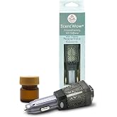 Belle Aroma ScentWow Aromatherapy - Peppermint Oil Car Diffuser for Essential Oils &ndash; Portable 12V Plug-In Mini Diffuser &ndash; Compact Travel Humidifier for Cars, Trucks &amp; Small Spaces &ndash; Gray &amp; Silver