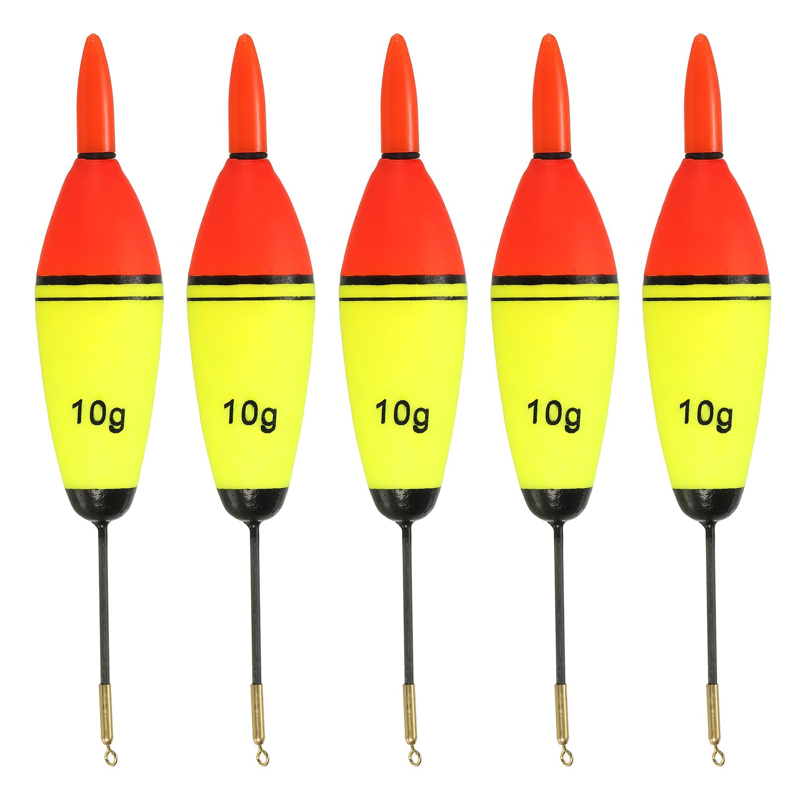 PATIKIL 0.35oz Lighted Fishing Slip Bobbers, 5 Pack EVA Light Up in Red Fishing Float for Night Fishing