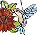 Bieye W10006 15 inch Hummingbirds and Sunflower Tiffany Style Stained Glass Window Hangings