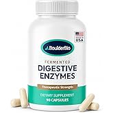 Boulder Bio Digestive Enzymes | 40,000 USP Lipase - Prescription Strength Pancreatic Enzyme Replacement Formula for Fat Digestion, Gut Health &amp; Nutrient Absorption - Fermented, Vegan, High Potency