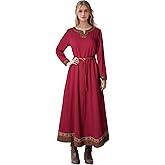 Teyujosem Women's Medieval Viking Dress Renaissance Peasant Linen Underdress