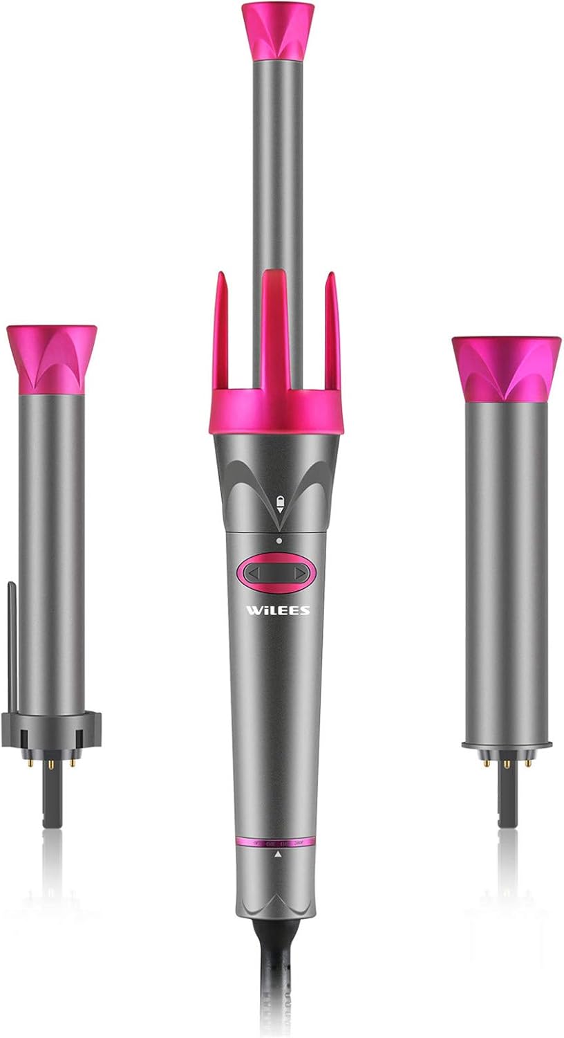 Hair Curler, 3 Wands Hair Curling Iron Automatic Hair Styling Kit with Quick Heat Interchangeable Ceramic Barrels: Health & Personal Care