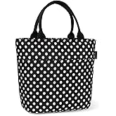 Aosbos Lunch Tote Bag, Insulated Lunch Box for Women, Leakproof Lunch Cooler Purse for Work, Polka Dot