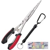 Ryxtirx Fishing Pliers,Fishing Pliers Saltwater,Stainless Steel Pliers | Hook Remover &amp; Line Cutter, Non-Slip Handle, needle nose pliers For Freshwater &amp; Saltwater