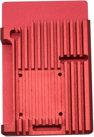 Wivarra para Raspberry Pi 4 4B Kit CNC Funda Protectora de Aluminio con Disipador de Calor Ventilador Dual para Raspberry Pi 4 Modelo B (Rojo)